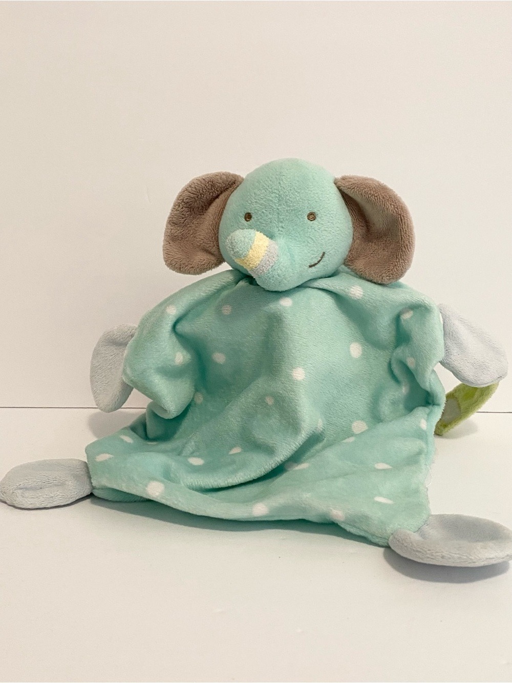 Doudou Baby Lovey Elephant Plush Blue Dots Security Blanket Girl Boy Soft Toy